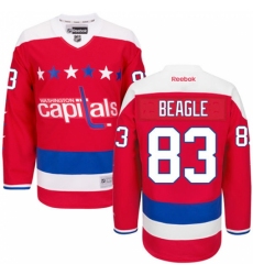 Men's Reebok Washington Capitals #83 Jay Beagle Authentic Red Third NHL Jersey