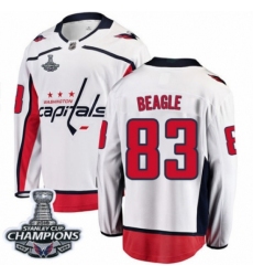 Men's Washington Capitals #83 Jay Beagle Fanatics Branded White Away Breakaway 2018 Stanley Cup Final Champions NHL Jersey