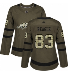 Women's Adidas Washington Capitals #83 Jay Beagle Authentic Green Salute to Service NHL Jersey