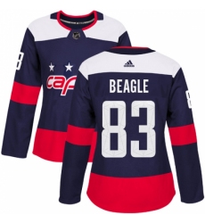 Women's Adidas Washington Capitals #83 Jay Beagle Authentic Navy Blue 2018 Stadium Series NHL Jersey