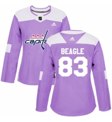 Women's Adidas Washington Capitals #83 Jay Beagle Authentic Purple Fights Cancer Practice NHL Jersey