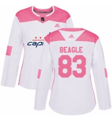 Women's Adidas Washington Capitals #83 Jay Beagle Authentic White/Pink Fashion NHL Jersey