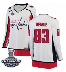 Women's Washington Capitals #83 Jay Beagle Fanatics Branded White Away Breakaway 2018 Stanley Cup Final Champions NHL Jersey