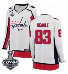 Women's Washington Capitals #83 Jay Beagle Fanatics Branded White Away Breakaway 2018 Stanley Cup Final NHL Jersey