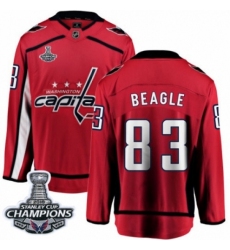 Youth Washington Capitals #83 Jay Beagle Fanatics Branded Red Home Breakaway 2018 Stanley Cup Final Champions NHL Jersey