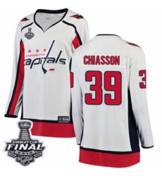 Women's Washington Capitals #39 Alex Chiasson Fanatics Branded White Away Breakaway 2018 Stanley Cup Final NHL Jersey