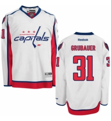 Men's Reebok Washington Capitals #31 Philipp Grubauer Authentic White Away NHL Jersey