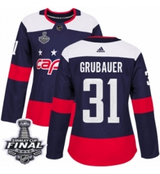 Women's Adidas Washington Capitals #31 Philipp Grubauer Authentic Navy Blue 2018 Stadium Series 2018 Stanley Cup Final NHL Jersey