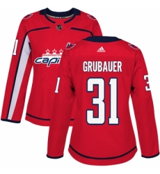 Women's Adidas Washington Capitals #31 Philipp Grubauer Premier Red Home NHL Jersey