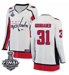 Women's Washington Capitals #31 Philipp Grubauer Fanatics Branded White Away Breakaway 2018 Stanley Cup Final NHL Jersey