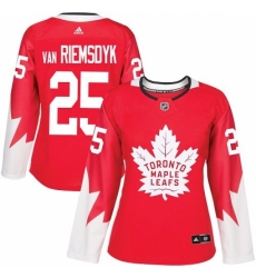 Women's Adidas Toronto Maple Leafs #25 James Van Riemsdyk Authentic Red Alternate NHL Jersey