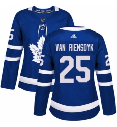 Women's Adidas Toronto Maple Leafs #25 James Van Riemsdyk Authentic Royal Blue Home NHL Jersey