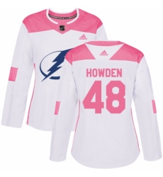 Women's Adidas Tampa Bay Lightning #48 Brett Howden Authentic White/Pink Fashion NHL Jersey