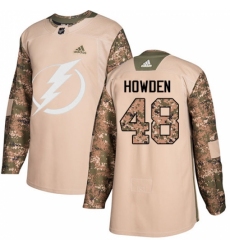 Youth Adidas Tampa Bay Lightning #48 Brett Howden Authentic Camo Veterans Day Practice NHL Jersey