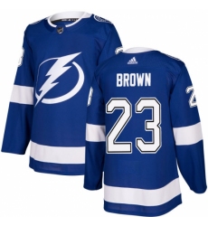 Men's Adidas Tampa Bay Lightning #23 J.T. Brown Authentic Royal Blue Home NHL Jersey