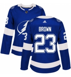 Women's Adidas Tampa Bay Lightning #23 J.T. Brown Authentic Royal Blue Home NHL Jersey