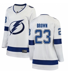 Women's Tampa Bay Lightning #23 J.T. Brown Fanatics Branded White Away Breakaway NHL Jersey