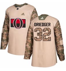 Men's Adidas Ottawa Senators #32 Chris Driedger Authentic Camo Veterans Day Practice NHL Jersey