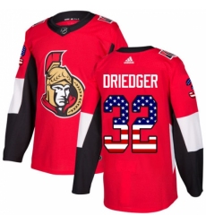 Men's Adidas Ottawa Senators #32 Chris Driedger Authentic Red USA Flag Fashion NHL Jersey