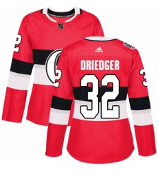 Women's Adidas Ottawa Senators #32 Chris Driedger Authentic Red 2017 100 Classic NHL Jersey