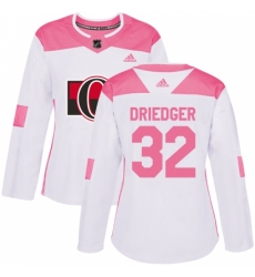 Women's Adidas Ottawa Senators #32 Chris Driedger Authentic White/Pink Fashion NHL Jersey