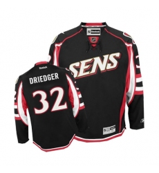 Women's Reebok Ottawa Senators #32 Chris Driedger Authentic Black Third NHL Jersey