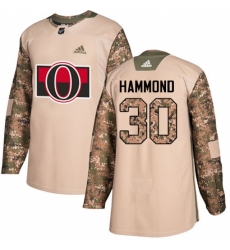 Men's Adidas Ottawa Senators #30 Andrew Hammond Authentic Camo Veterans Day Practice NHL Jersey