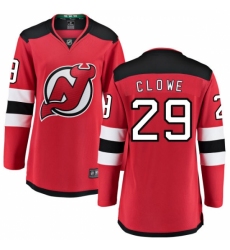 Women's New Jersey Devils #29 Ryane Clowe Fanatics Branded Red Home Breakaway NHL Jersey