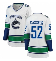 Women's Vancouver Canucks #52 Cole Cassels Fanatics Branded White Away Breakaway NHL Jersey