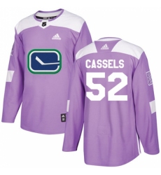 Youth Adidas Vancouver Canucks #52 Cole Cassels Authentic Purple Fights Cancer Practice NHL Jersey