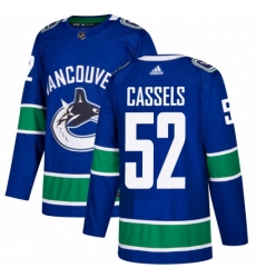 Youth Adidas Vancouver Canucks #52 Cole Cassels Premier Blue Home NHL Jersey