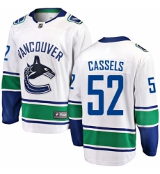 Youth Vancouver Canucks #52 Cole Cassels Fanatics Branded White Away Breakaway NHL Jersey