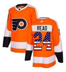Youth Adidas Philadelphia Flyers #24 Matt Read Authentic Orange USA Flag Fashion NHL Jersey