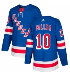 Youth Adidas New York Rangers #10 J.T. Miller Authentic Royal Blue Home NHL Jersey
