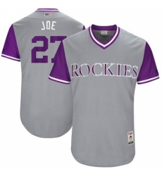 Men's Majestic Colorado Rockies #27 Trevor Story 