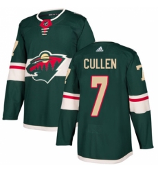Men's Adidas Minnesota Wild #7 Matt Cullen Authentic Green Home NHL Jersey