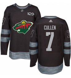 Men's Adidas Minnesota Wild #7 Matt Cullen Premier Black 1917-2017 100th Anniversary NHL Jersey