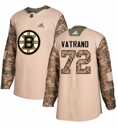 Men's Adidas Boston Bruins #72 Frank Vatrano Authentic Camo Veterans Day Practice NHL Jersey