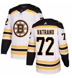 Men's Adidas Boston Bruins #72 Frank Vatrano Authentic White Away NHL Jersey