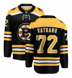 Men's Boston Bruins #72 Frank Vatrano Authentic Black Home Fanatics Branded Breakaway NHL Jersey