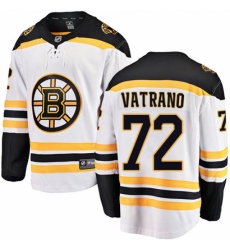 Men's Boston Bruins #72 Frank Vatrano Authentic White Away Fanatics Branded Breakaway NHL Jersey