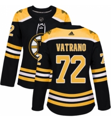 Women's Adidas Boston Bruins #72 Frank Vatrano Premier Black Home NHL Jersey