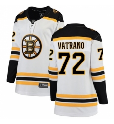 Women's Boston Bruins #72 Frank Vatrano Authentic White Away Fanatics Branded Breakaway NHL Jersey