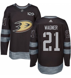 Men's Adidas Anaheim Ducks #21 Chris Wagner Authentic Black 1917-2017 100th Anniversary NHL Jersey