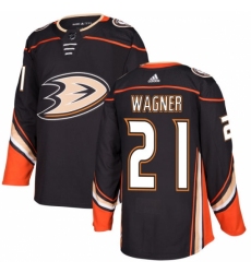 Men's Adidas Anaheim Ducks #21 Chris Wagner Authentic Black Home NHL Jersey