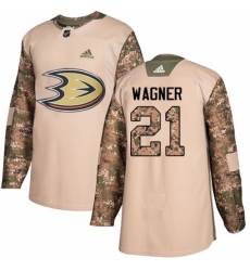 Men's Adidas Anaheim Ducks #21 Chris Wagner Authentic Camo Veterans Day Practice NHL Jersey