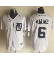 Men's Detroit Tigers #6 Al Kaline White New Cool Base Stitched MLB Jersey