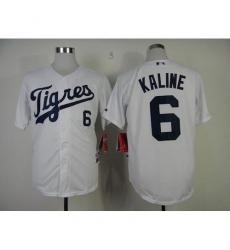 Men's Detroit Tigers #6 Al Kaline White "Los Tigres" Stitched MLB Jersey