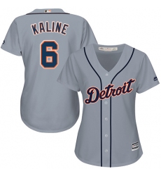 Women's Detroit Tigers #6 Al Kaline Grey Road Stitched MLB Jersey