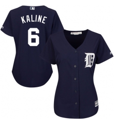 Women's Detroit Tigers #6 Al Kaline Navy Blue Alternate Stitched MLB Jersey